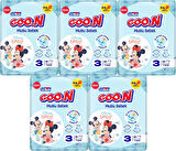 Goon Mutlu Bebek Bebek Bezi Beden:3 (7-12Kg) Midi 180 Adet Jumbo Mega Pk
