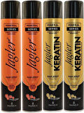 Jagler Saç Spreyi 400ML Extra Strong Hold Ekstra Güçlü Tutuş & Minarelli Ekstra Sert (Karma 4Lü Set)