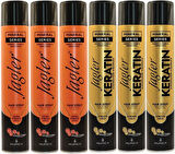 Jagler Saç Spreyi 400ML Extra Strong Hold Ekstra Güçlü Tutuş & Minarelli Ekstra Sert (Karma 6Lı Set)