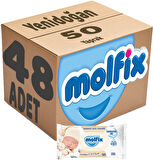 Molfix Islak Havlu Mendil İzotonik Yeni Doğan 48 Li Set 50 Yaprak Pamuklu Plastik Kapaklı