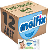 Molfix Islak Havlu Mendil İzotonik Ferah Temizlik 12 Li set 60 Yaprak Plastik Kapaklı