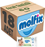 Molfix Islak Havlu Mendil İzotonik Ferah Temizlik 18 Li set 60 Yaprak Plastik Kapaklı
