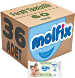 Molfix Islak Havlu Mendil İzotonik Ferah Temizlik 36 Lı set 60 Yaprak Plastik Kapaklı