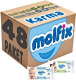 Molfix Islak Havlu Mendil İzotonik Karma 48 Li Set (Ferah Temizlik-Hassas Cilt)