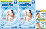 Molfix Bebek Bezi Beden:6 (15+Kg) Extra Large 124 Adet Ekonomik Ultra Fırsat Pk+6 Adet Islak Mendil