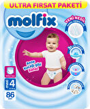 Molfix Külot Bebek Bezi Beden:4 (9-14Kg) Maxi 516 Adet Ekstra Ultra Fırsat Pk