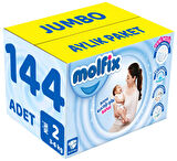 Molfix Bebek Bezi Beden:2 (3-6Kg) Mini 144 Adet Jumbo Aylık Pk