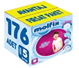 Molfix Külot Bebek Bezi Beden:5 (12-17KG) Junior 176 Adet Avantaj Fırsat Pk