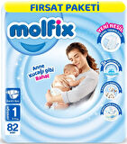 Molfix Bebek Bezi Beden:1 (2-5KG) Yeni Doğan 82 Adet Fırsat Pk + 3 Adet Islak Mendil
