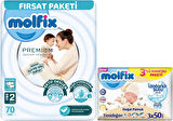 Molfix Premium Bebek Bezi Beden:2 (3-6KG) Mini 70 Adet Fırsat Pk + 3 Adet Islak Mendil