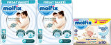 Molfix Premium Bebek Bezi Beden:2 (3-6KG) Mini 140 Ad Ekonomik Ultra Fırsat Pk+ 3 Adet Islak Mendil