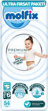 Molfix Premium Bebek Bezi Beden:6 (15+KG) Extra Large 162 Adet Ultra Fırsat Pk + 6 Adet Islak Mendil