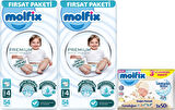 Molfix Premium Bebek Bezi Beden:4 (7-14KG) Maxi 108 Adet Fırsat Pk + 3 Adet Islak Mendil