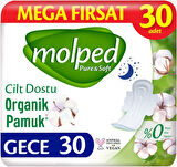 Molped Pure&Soft Hijyenik Ped Gece 120 (4PK*30) Adet Mega Pk