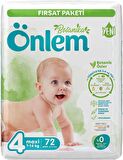 Önlem Bebek Bezi Botanika Beden:4 (4-9KG) Maxi 144 Adet Ekonomik Fırsat Pk