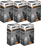 Only Evo Beyond Glove Nitril Siyah Pudrasız Muayene Eldiveni 500 Lü Set M - Medium - Orta (5PK*100)
