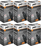 Only Evo Beyond Glove Nitril Siyah Pudrasız Muayene Eldiveni 600 Lü Set L - Large - Büyük (6PK*100)