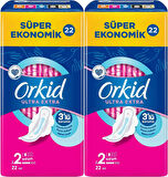 Orkid Hijyenik Ped Ultra Extra Koruma Uzun 44 Adet Süper Ekonomik Pk (2PK*22)