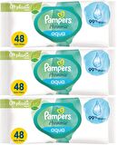 Prima Pampers Harmonie Islak Havlu Mendil Aqua Pure 48 Yaprak 3 Lü Set (144 Yaprak) Organik Pamuk