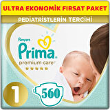 Prima Premium Care Bebek Bezi Beden:1 (2-5Kg) Yeni Doğan 560 Adet Ultra Ekonomik Fırsat Pk