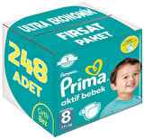Prima Bebek Bezi Beden:8 (17+Kg) XXX Large 248 Adet Ultra Ekonomik Fırsat Pk