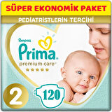 Prima Premium Care Bebek Bezi Beden:2 (4-8Kg) Mini 120 Adet Süper Ekonomik Pk