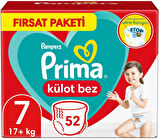 Prima Külot Bebek Bezi Beden:7 (17+Kg) XXL 156 Adet Aylık Fırsat Pk
