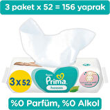Prima Islak Havlu Mendil Hassas Ciltler İçin Bitki Bazlı Kokusuz (6 Lı Set) (2PK*3) 312 Yaprak