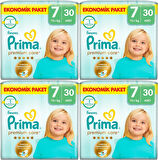 Prima Premium Care Bebek Bezi Beden:7 (15+KG) XXX Large 120 Adet Süper Ekonomik Fırsat Pk