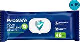Prosafe Hasta Vücut Temizleme Islak Mendil Havlu 48 Yaprak XL (15 Li Set) Plastik Kapak