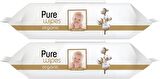 Pure Baby Islak Havlu Mendil 90 Yaprak Yenidoğan Organic Pamuklu (2 Li Set) 180 Yaprak Plst Kapak