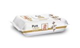 Pure Baby Islak Havlu Mendil 90 Yaprak Yenidoğan Organic Pamuklu (5 Li Set) 450 Yaprak Plstk Kapak