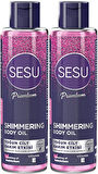 Sesu Simli Cilt Bakım Yağı 150ML (Shımmering Body Oıl) (2 Li Set)