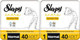 Sleepy Extra Günlük Ped Normal 80 Adet Mega Pk (2PK*40)