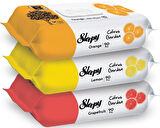 Sleepy Islak Havlu Mendil Meyve Çeşitleri 90 Yaprak (3 Lü Set) Plastik Kapaklı (Citrus Garden)