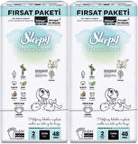Sleepy Bebek Bezi Bio Natural Beden:2 (3-6KG) Mini 96 Adet Ekonomik Fırsat Pk