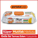 Sleepy Easy Clean Yüzey Temizlik Mutfak Havlusu -Mendili  50 Yaprak Portakal Yağlı (5Li Set) 250Yprk