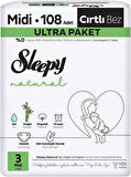 Sleepy Bebek Bezi Natural Beden:3 (4-9KG) Midi 432 Adet Avataj Ultra Pk