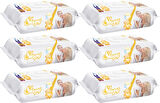 Sleepy Islak Havlu Mendil 90 Yaprak Sensitive 6 Lı Set Plastik Kapaklı