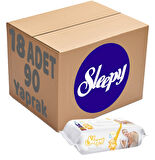 Sleepy Islak Havlu Mendil 90 Yaprak Sensitive 18 Li Set Plastik Kapaklı