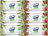 Solo Islak Havlu Mendil 50 Yaprak Limon & Biberiye-Elma Sirkesi & Karbonat (6 Lı Karma Set)