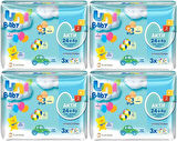 Uni Baby Islak Havlu Aktif / Oyna & Öğren 52 Yaprak (12 Li Set) 624 Yaprak (4PK*3)