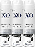 XO Deodorant 150ML Women-Kadın Invisible & Effective (3 Lü Set)