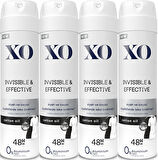 XO Deodorant 150ML Women-Kadın Invisible & Effective (4 Lü Set)