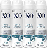XO Deodorant 150ML Women-Kadın Dry & Effective (4 Lü Set)