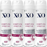 XO Deodorant 150ML Women-Kadın Sensitive & Effective (4 Lü Set)