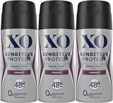 XO Deodorant 150ML Men-Erkek Sensitive & Protect (3 Lü Set)