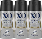 XO Deodorant 150ML Men-Erkek Clear & Protect (3 Lü Set)