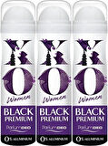 XO Deodorant 150ML Women-Kadın Black Premium (3 Lü Set)