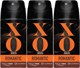 XO Deodorant 150ML Men-Erkek Romantıc (3 Lü Set)